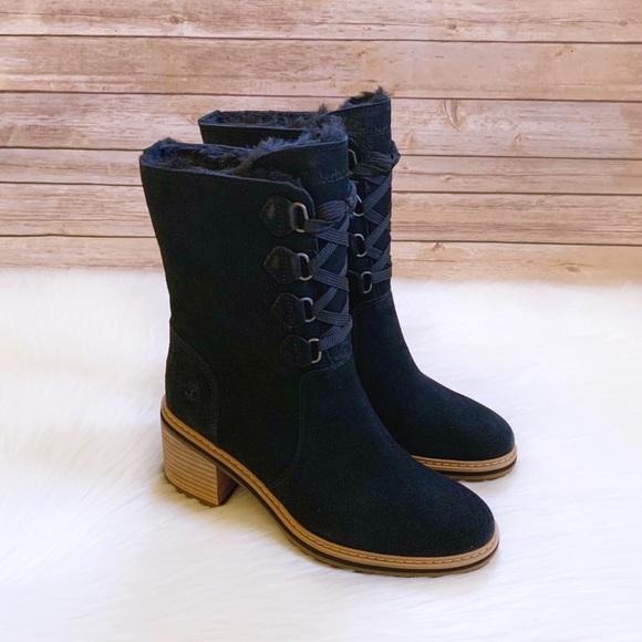 Timberland Black Sienna High Waterproof Mid Boots - Picture 2 of 11